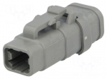 Connector: wire-wire | plug | female | DTM | PIN: 4 | IP68 | for cable