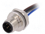Connector: M12 | socket | PIN: 5 | male | 60V | straight | IP67 | cables