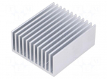 Heatsink: extruded | grilled | natural | L: 50mm | W: 45mm | H: 22mm | raw