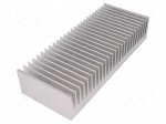Heatsink: extruded | grilled | natural | L: 100mm | W: 250mm | H: 50mm