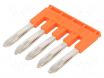 Comb bridge | Entrelec | 600V | orange | ways: 5 | terminals: 5 | W: 5.2mm