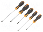 Screwdriver: universal-set | Pozidriv&reg;,slot | EVOX | 5pcs.