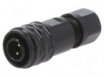 Connector: circular | plug | male | PIN: 2 | IP67 | SA8 | 4&divide;5mm | 5A | 125V