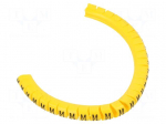 Marker: cable | Marking: M | 2.5&divide;5mm | PVC | yellow | leaded | PA-1 | L: 3mm