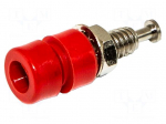 Laboratory connector: 3mm banana | socket | 1kVDC | 5A | red | brass