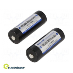 Taasaku: Li-Ion | 18500 | 3,7 V | 2000 mAh | &Oslash;18,4x52,6 mm