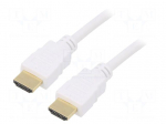 Cable | HDMI plug,both sides | PVC | HDMI 2.0 | 10m | white | 30AWG