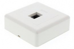 Wall socket, Surface UTP 1xRJ45, Cat6 DELTACO white / VR-33