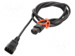 Cable | IEC C13 female,IEC C14 male | 2m | with IEC LOCK+ locking