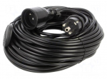 Extension lead | 3x1mm2 | 25m | PVC | black | Sockets no: 1 | 10A