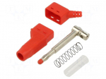 Laboratory connector: 4mm banana | plug | 32A | 30VAC | 60VDC | red