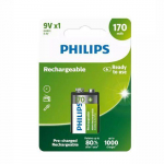 Philips uzlādējamā baterija 9V 170 mAh 1 gb