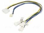 Wire: for fan supplying | Plug: straight | 0.3m | splitter 3x