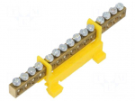 Connector: terminal block | for DIN rail mounting | yellow | ways: 1