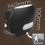 Uued tooted // Lampa LED Maclean, Ścienna, Z czujnikiem PIR, PC+ALU, 20W, 1600lm, IP65, Neutral White 4000K, Szara, MCE366