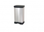 CURVER PEDAL WASTE BIN 50L /IML METALLIZED