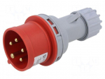 Connector: AC supply | plug | male | 16A | 400V | IEC 60309 | IP44 | PIN: 5