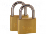 Padlock | shackle | Quan: 2pcs | brass | Protection: low (level 2)