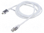 Cable | USB 3.1 | RJ45 plug,USB C plug | nickel plated | 2m | white