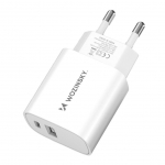 Adapter Wozinsky  Wozinsky WGWCW USB-A USB-C 20W Wall Charger - White