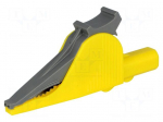 Crocodile clip | 36A | 1kV | yellow | Grip capac: max.41mm