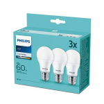 PHILIPS LED 60W A60 E27 Auksti balta 4000K matēta 3 gab spuldze 8718699694944 929002306303
