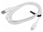 Cable | USB 2.0 | Apple Lightning plug,USB A plug | nickel plated