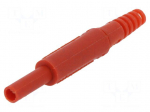 Laboratory connector: 2mm banana | plug | 10A | 600VDC | red | -25&divide;80&deg;C