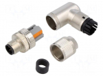 Connector: M12 | plug | PIN: 4 | male | 60V | angled 90&deg; | push-lock | 4A