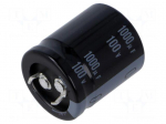 Capacitor: electrolytic | SNAP-IN | 1000uF | 100VDC | &Oslash;25x30mm | &plusmn;20%