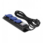 Elektrimaterjalid | Kaablid, Jaotuss&uuml;steemid ja T&ouml;&ouml;riistad // Elektri laiendid, Pikendusjuhtmete, hajutuste ja UK ja USA adapterite komplekt // Przedłużacz warsztatowy bryzgoszczelny z wyłącznikiem IP44, 3 gniazda 2P+Z IP44, przew&oacute;d gumowy, H05RR-F 3 ...