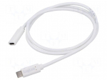 Cable | High Speed,USB 2.0 | USB C socket,USB C plug | 1m | white