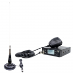 CB PNI Escort HP 9700 USB Radio Station Package and CB PNI LED 2000 Antenna with magnetic base, 12V / 24V power supply, cigarette lighter plug included, ASQ 5 levels