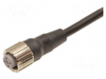 Cable: for sensors/automation | M12 | PIN: 5 | straight | 5m | PUR