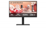 LCD Monitor|LG|27BA75QB-B|27"|Panel IPS|2560x1440|16:9|100Hz|Matte|Speakers|Swivel|Pivot|Height adjustable|Tilt|Colour Black|27BA75QB-B