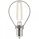 LED bulb E14, G45, 6.5W, 806lm, 2700K, white filament