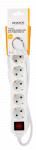 Outlet DELTACO, 6xCEE 7/3 1xCEE 7/7 switch 3m white / GT-0654