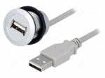 USB socket | 22mm | har-port | -25&divide;70&deg;C | &Oslash;22.3mm | IP20 | Colour: silver