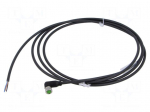 Cable: for sensors/automation | M8 | PIN: 3 | angled | 2m | plug | 60VDC