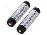 Re-battery: Li-Ion | 18650,MR18650 | 3.7V | 3400mAh | &Oslash;18.5x69.2mm