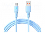 Cable | USB 2.0 | USB A plug,USB C plug | nickel plated | 1m | blue | Cu