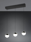 Trio Senta LED pendant 3-pc 60 cm matt black/chrome 4000K gaismeklis R33553106 4017807685831