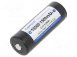 Re-battery: Li-Ion | 18500 | 3.7V | 1500mAh | &Oslash;18.5x53mm | 3A