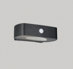 Trio Bilbao hybrid solar LED sienas lampa black rechargeable motion+dusk sensor 4000K R23336202 4017807648058