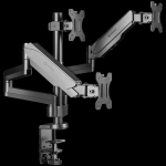 ONKRON Triple Monitor Desk Mount Stand for 13-32-Inch LCD LED Screens up to 8 kg, Black