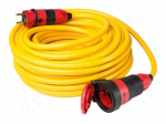 Extension lead | 3G1.5mm2 | 25m | PVC | yellow | Sockets no: 1 | 16A