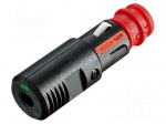 Cigarette lighter plug | screw terminal | 16A | Sup.volt: 12&divide;24VDC
