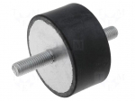 Vibration damper | M10 | &Oslash;: 50mm | rubber | L: 50mm | Thread len: 28mm