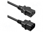 Cable | H05VV-F | 3G0.75mm2 | IEC C13 female,IEC C14 male | PVC | 2m
