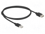 Cable | USB 2.0 | gold-plated | 1m | black | 24AWG,28AWG | 480Mbps